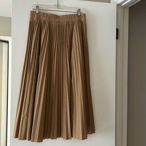 J Crew cotton pleated maxi length skirt.